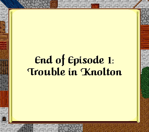 end of episode 1 trouble in Knolton