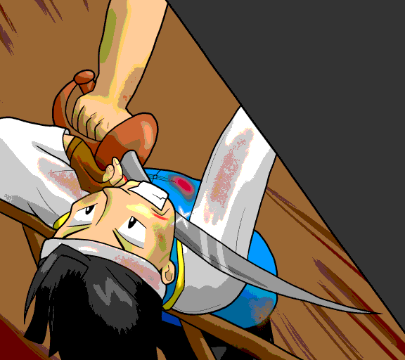 sword at throat