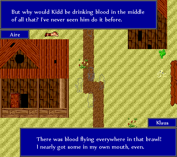 But why would Kidd be drinking blood in the middle of all that? I've never seen him do it before. There was blood flying everywhere in that brawl! I nearly got some in my own mouth, even.