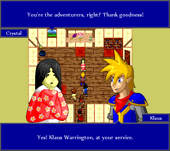 You're the adventurers, right? Thank goodness! Yes! Klaus Warrington, at your service.