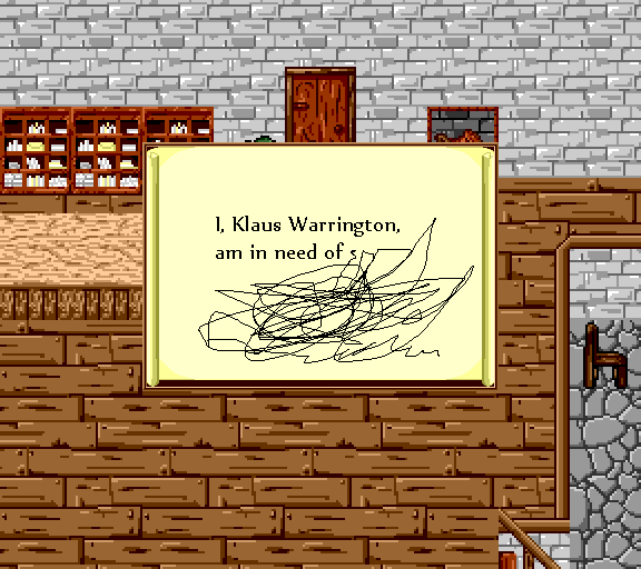 I, Klaus Warrington, am in need of scribble