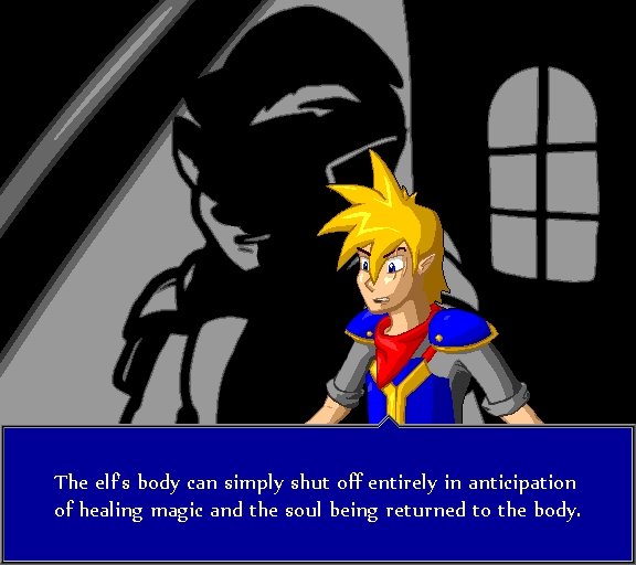 The elf's body can simply shut off entirely in anticipation of healing magic and the soul returning to the body.