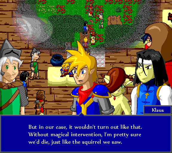 But in our case, it wouldn't turn out like that. Without magical intervention, I'm pretty sure we'd die, just like that squirrel we saw.