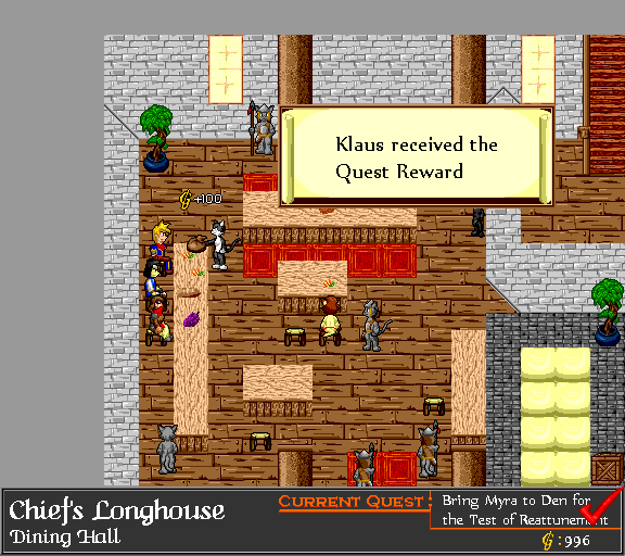 Klaus received the quest reward