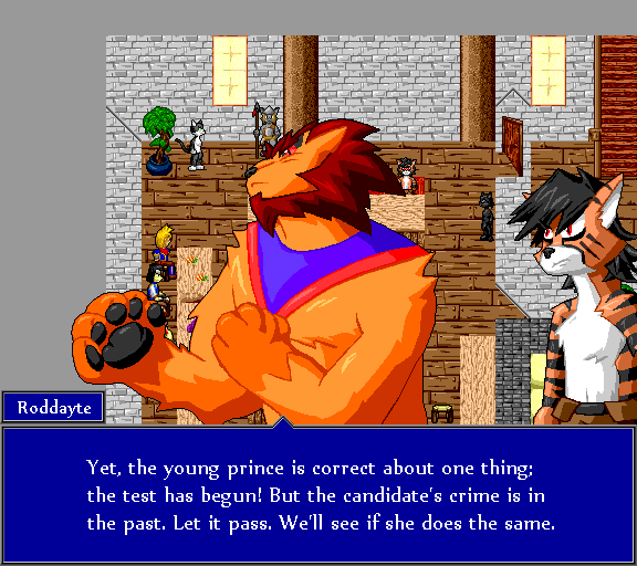 Yet, the young prince is correct about one thing: the test has begun! But the candidate's crime is in the past. Let it pass. We'll see if she does the same.