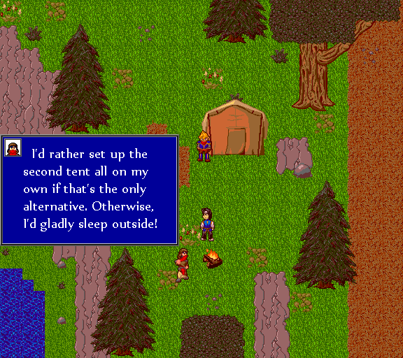 I'd rather set up the second tent all on my own if that's the alternative. Otherwise, I'd gladly sleep outside!