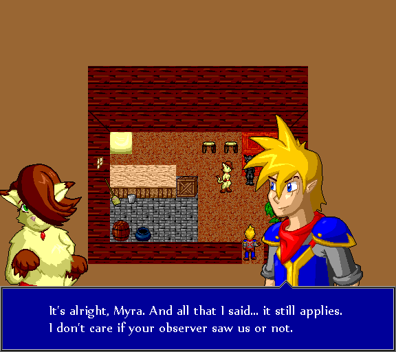 It's alright, Myra. And all that I said... it still applies. I don't care if your observer saw us or not.