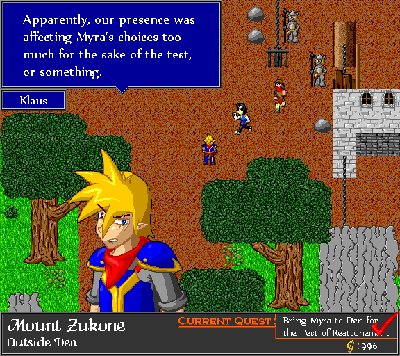 Apparently, our presence was affecting Myra's choices too much for the sake of the test, or something.