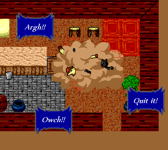 Argh! Owch! Quit it!