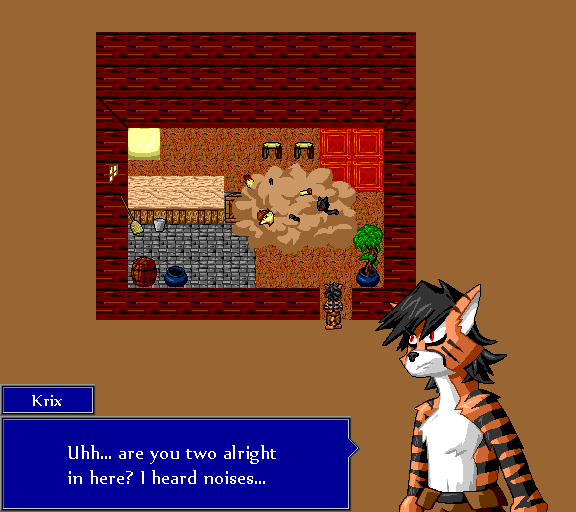 Uhh... are you two alright in here? I heard noises...