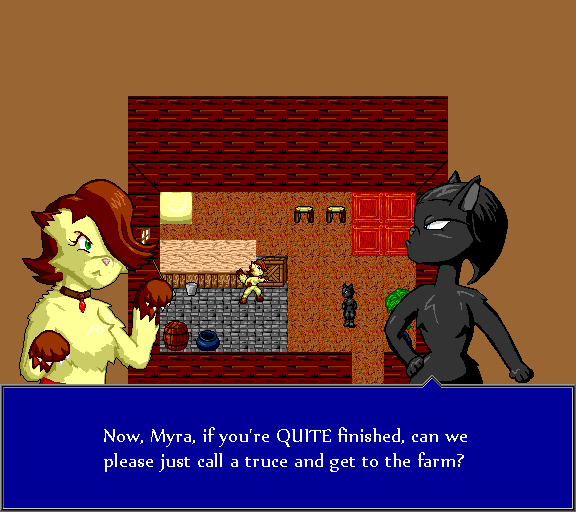 Now, Myra, if you're QUITE finished, can we please just call a truce and get to the farm?