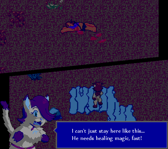 I can't just stay here like this... He needs healing magic, fast!