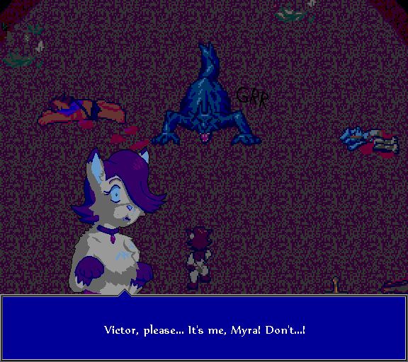 Victor, please... It's me, Myra! Don't...