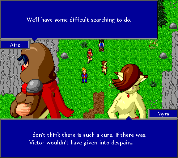 We'll have some difficult searching to do. I don't think there is such a cure. If there was, Victor wouldn't have given into despair...